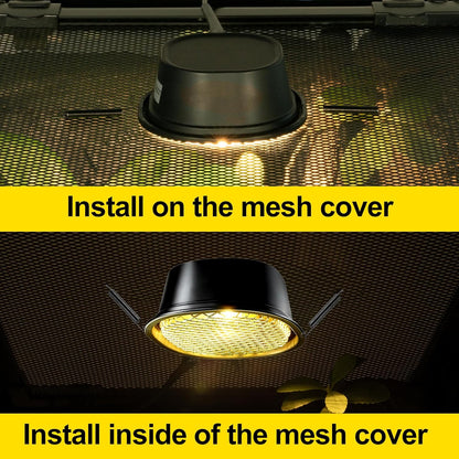 G9 Reptile Heat Lamp Combo Kit- 50W UVA Basking Bulb & Low Profile Tank Hood for Bearded Dragons Turtles Lizards Leopard Geckos | Terrarium Heating Lamp with Safety Mesh & Warm White Bulb