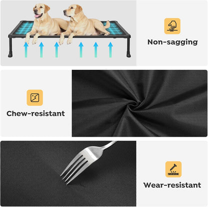 Veehoo Chew Proof Dog Bed - Large Dogs' Non-Chewable, Anti-Scratch Training Platform Hammock, Cooling Off-Ground Cots, CWC2420ACP
