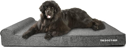 The Dog’s Bed Orthopedic Headrest Dog Bed XXXL Grey Linen 64x44, Memory Foam, Pain Relief for Arthritis, Hip & Elbow Dysplasia, Post Surgery, Lameness, Veterinary Approved, Waterproof Washable Cover