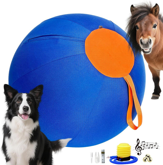 25" Herding Ball for Dogs – Durable Horse Ball Style Dog Toy with Cover – Dog Herding Toy for Outdoor Play, Training & Exercise – Great for Australian Shepherds & Large Breeds
