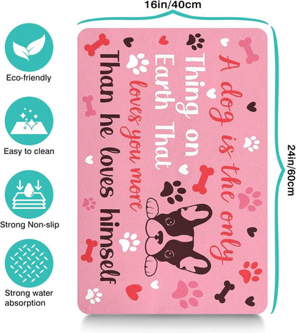 Pet Feeding Mat for Floors Waterproof Dog Mat for Food and Water Absorbent Quick Dry Non Slip mat for Cat Bowls