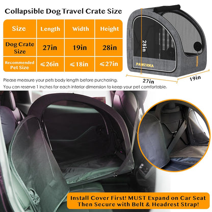 PAWZIDEA Dog Stroller for Large Dogs, Pet Stroller with Detachable Carrier for Portable Dog Crate for Car Seat, Foldable Dogs Jogger Strollers, All Terrain 9” Wheels, Adjustable Handle, Up to 80lbs