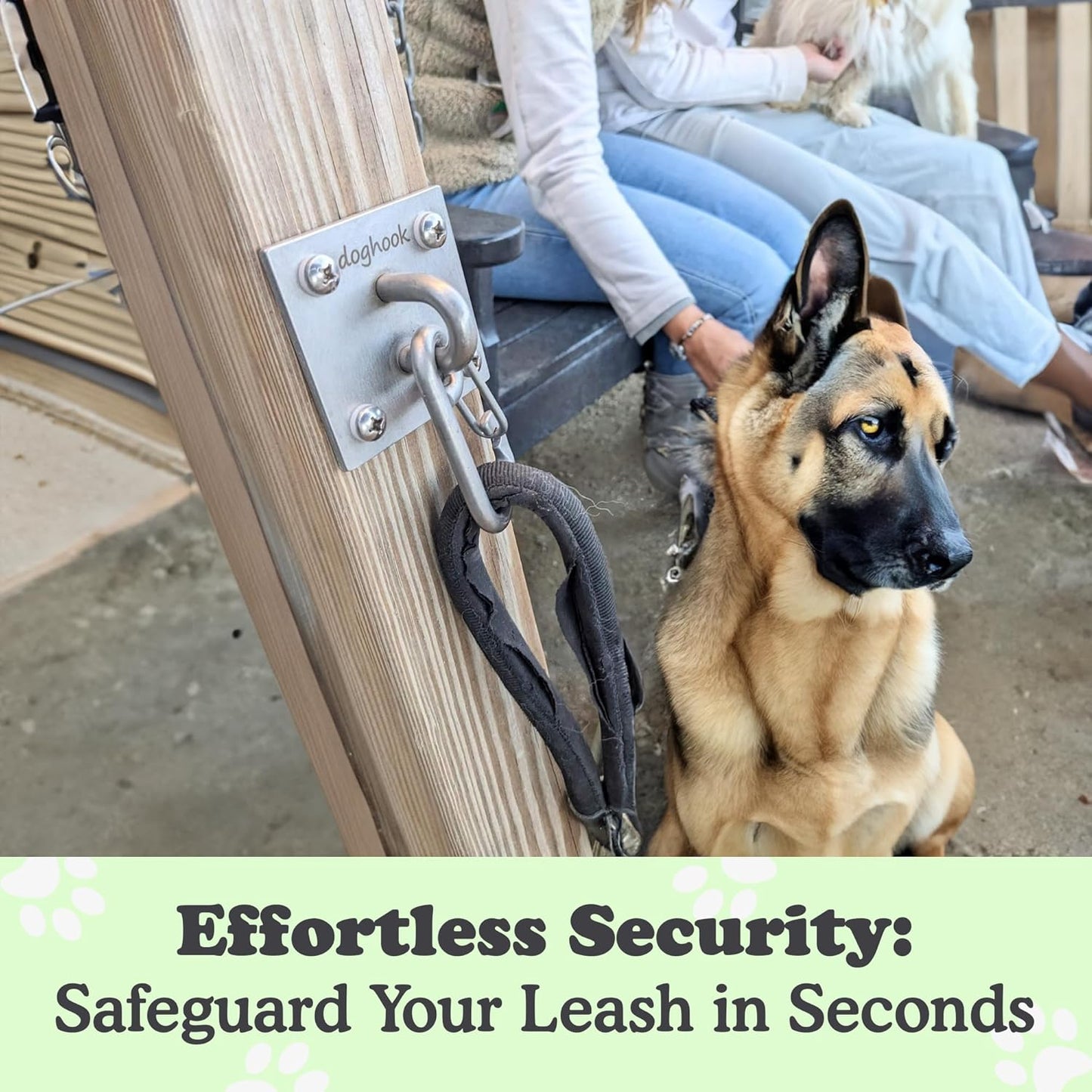 Canine Hitch- Secure Dog Leash Parking Wall Large Hook with Clip 6 Pack - Tie Out Stainless Steel & ABS Mounting Plate for Strength - Practical Lead Management for Home & Business