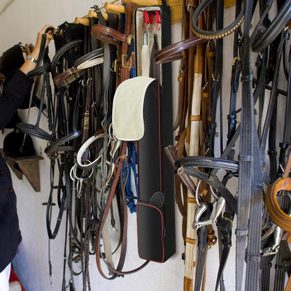 Horse Tail Extension Bag and Double Side Pin and Bristle Comb Brush, Red and Black Fake Horse Tail Bag