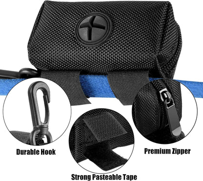 Dog Poop Bag Holder for Leash Attachment Dog Poop Bag Dispenser Dog Waste Bag Dispensers Dog Poop Bag Holders Fit Dog Leash Accessory With Hand Free Holder Carriers, Black