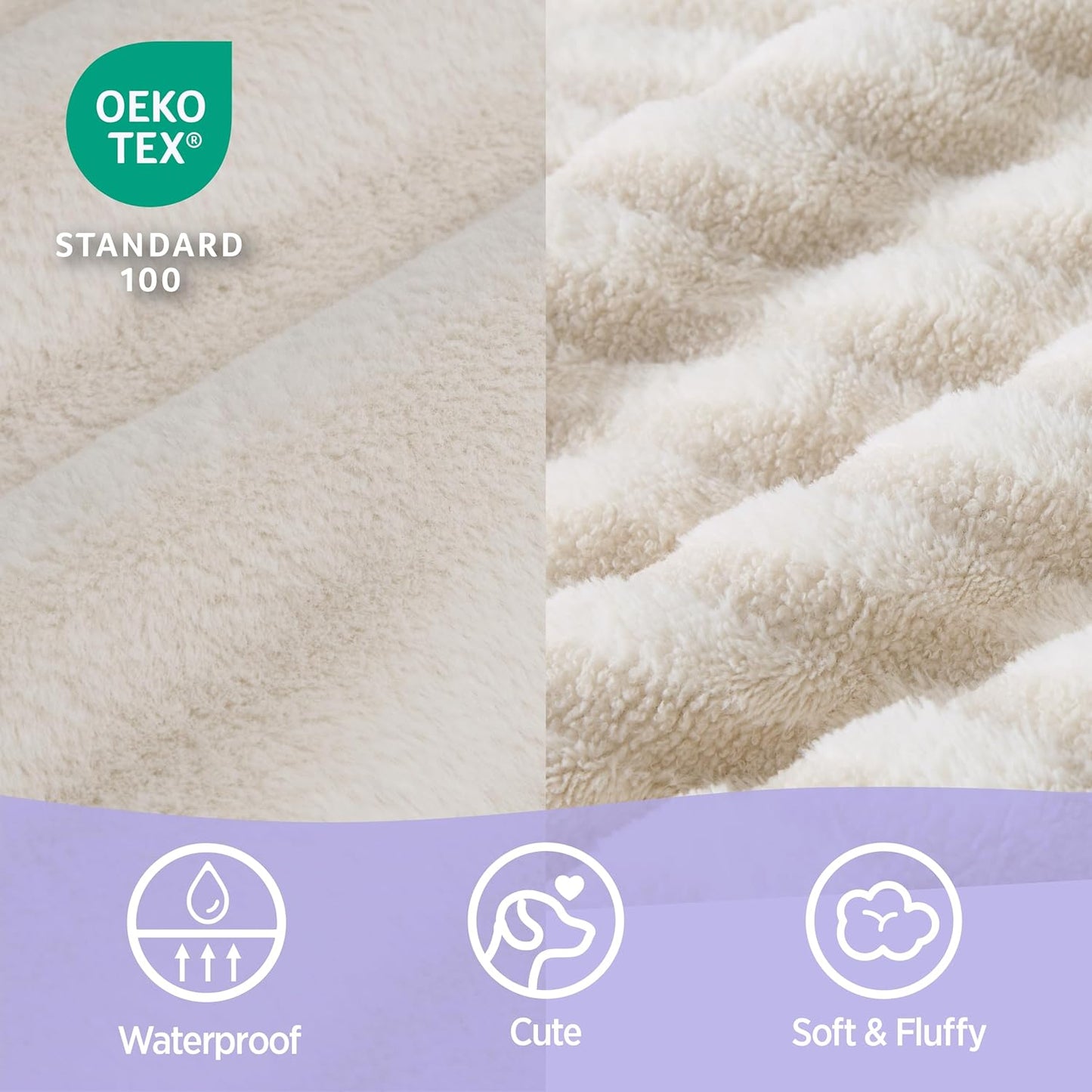 LE SURE Cute Dog Bed for Small Dogs, Orthopedic Waterproof Small Pet Beds with Sides, Non-Slip Bottom and Egg-Crate Foam Puppy Couch Sofa with Washable Removable Cover, Beige