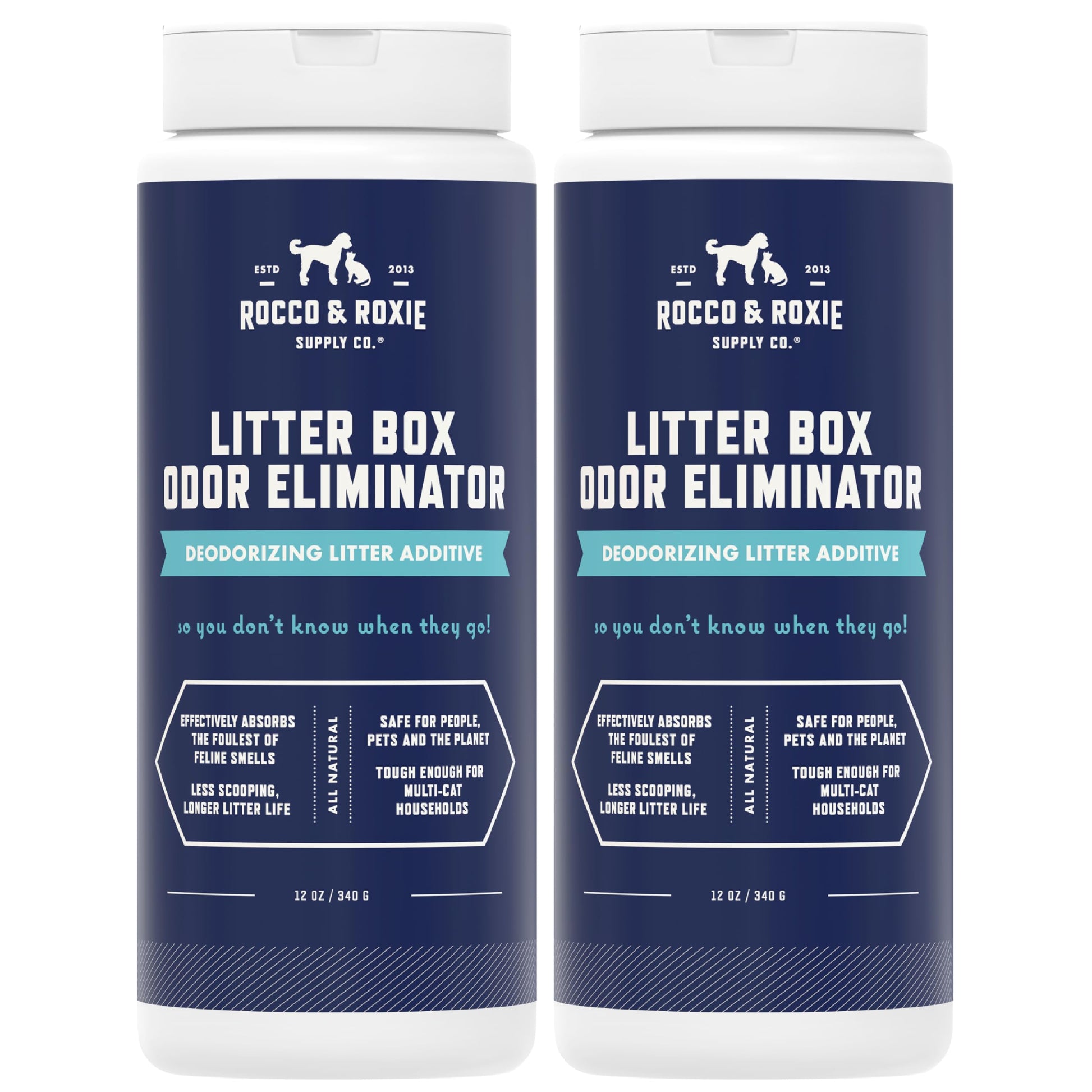 Rocco & Roxie Litter Box Odor Eliminator. Chosen for real quality, fits naturally into modern pet