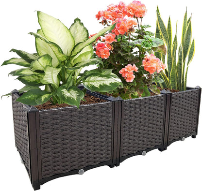 Raised Garden Bed Large Planters for Outdoor Plants Deepened Plant pots Planter Box Elevated Garden Patio Balcony Deck to Planting Flowers Vegetables Tomato and Herbs