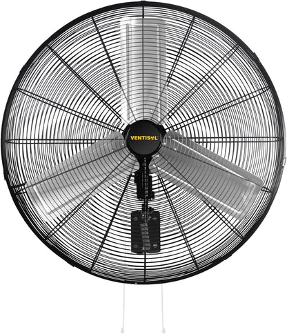 VENTISOL 30 Inch Wall Mount Fan Oscillating, 9500 CFM High Velocity Industrial Fans with 3 Speeds for Garage, Shop, Warehouse, Workshops, Cover Patio, ETL Listed