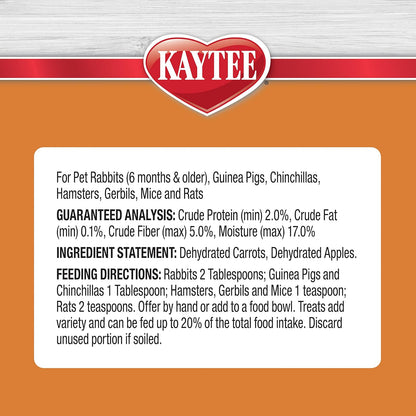 Kaytee Natural Snack with Superfoods for Pet Guinea Pigs, Rabbits, Hamsters, and Other Small Animals, Apple & Carrot, 2.5 Ounces (Pack of 2)