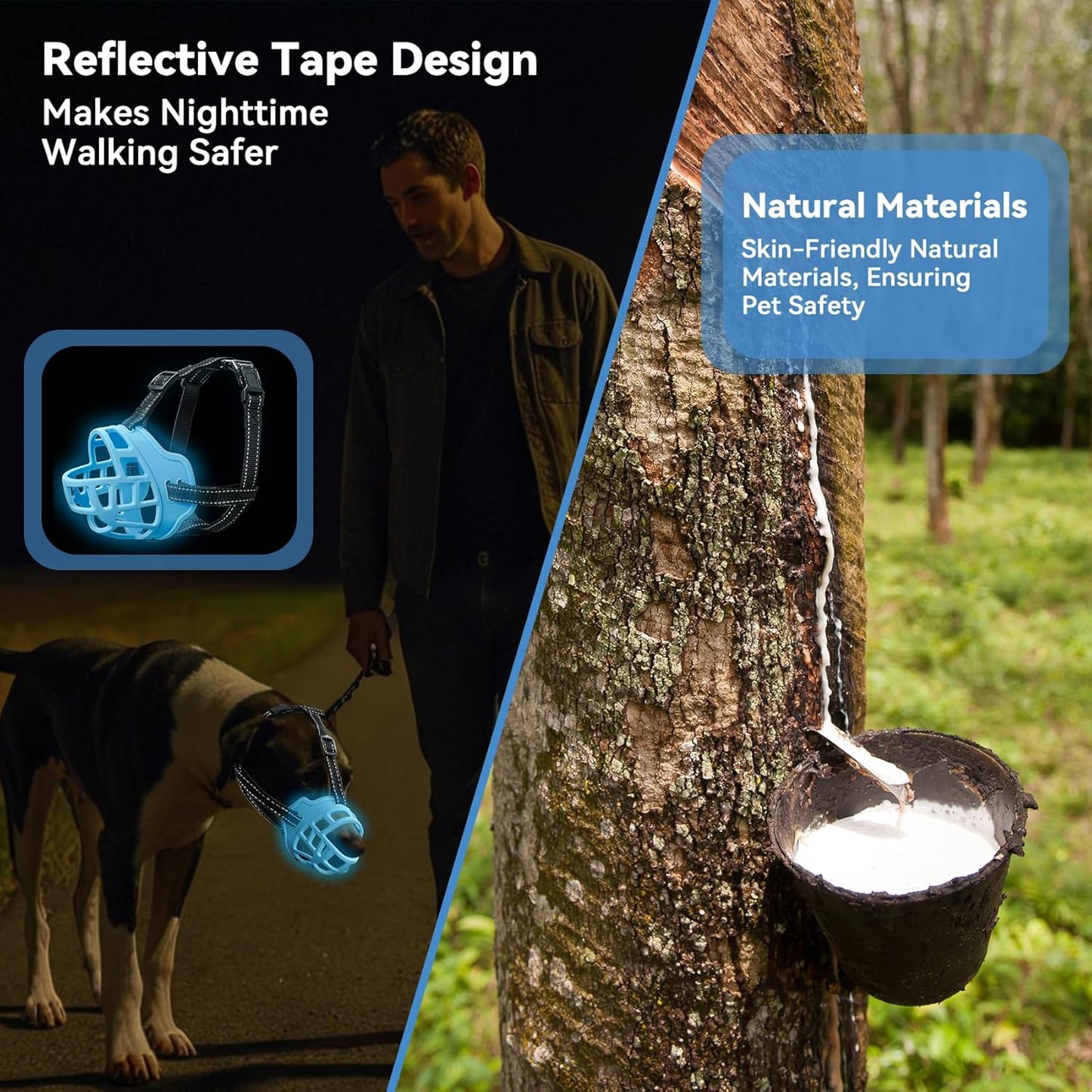 Dog Muzzle for Large Dogs, Breathable Basket Muzzles for Small, Medium and X-Large Aggressive Dog, Allows Panting Drinking, Suitable for Grooming Trimming Training (6, Luminous Blue)