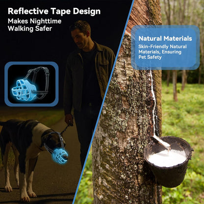 Dog Muzzle for Large Dogs, Breathable Basket Muzzles for Small, Medium and X-Large Aggressive Dog, Allows Panting Drinking, Suitable for Grooming Trimming Training (6, Luminous Blue)