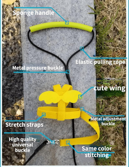 Pet Parrot Bird Harness Leash Adjustable Bird Flying Harness Traction Rope with Cute Wing for Parrots Pigeons Budgerigar Lovebird Cockatiel Mynah Outdoor Training Toy (M, Yellow)