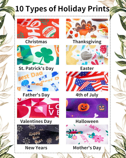 PET SHOW 10 Pack Holiday Small Dog Bow Ties Sliding Collar Attachments Puppy Cats Festival Patterns Bowties for Medium Dogs Classy Bowknots Party Wedding Pet Grooming Accessories(Small)