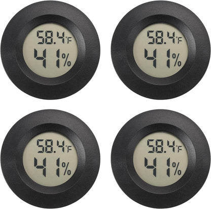 Mini Hygrometer Digital Thermometer Humidity Meter Hygrometer Thermometers Indoor/Outdoor Humidity Monitor Reptile Thermometer for Humidors Greenhouse Garden Cellar Fahrenheit(℉)/ Celsius(℃) 4 Pack