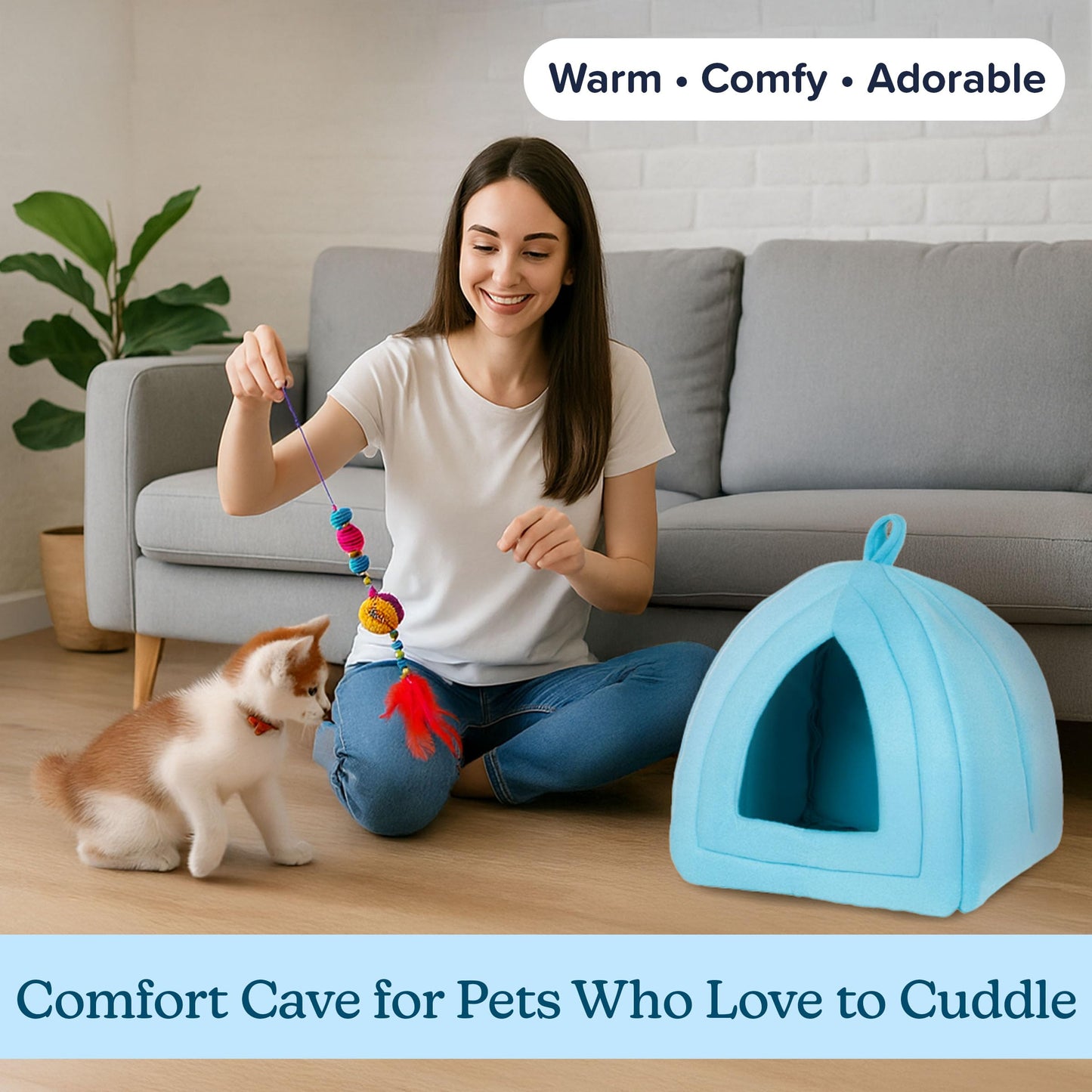 PETMAKER Cat House Indoor Bed with Removable Foam. Chosen for real quality, fits naturally into
