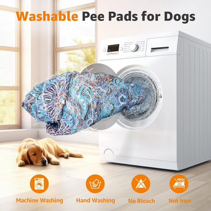 LOOBANI Washable Pee Pads for Dogs, 2 Pack Super Absorbent Reusable Puppy Pads Leakproof Dog Traning Pads, Waterproof Non-Slip Whelping Pad for Floor, Playpen, Crate, Couch-48 x48 (Green)