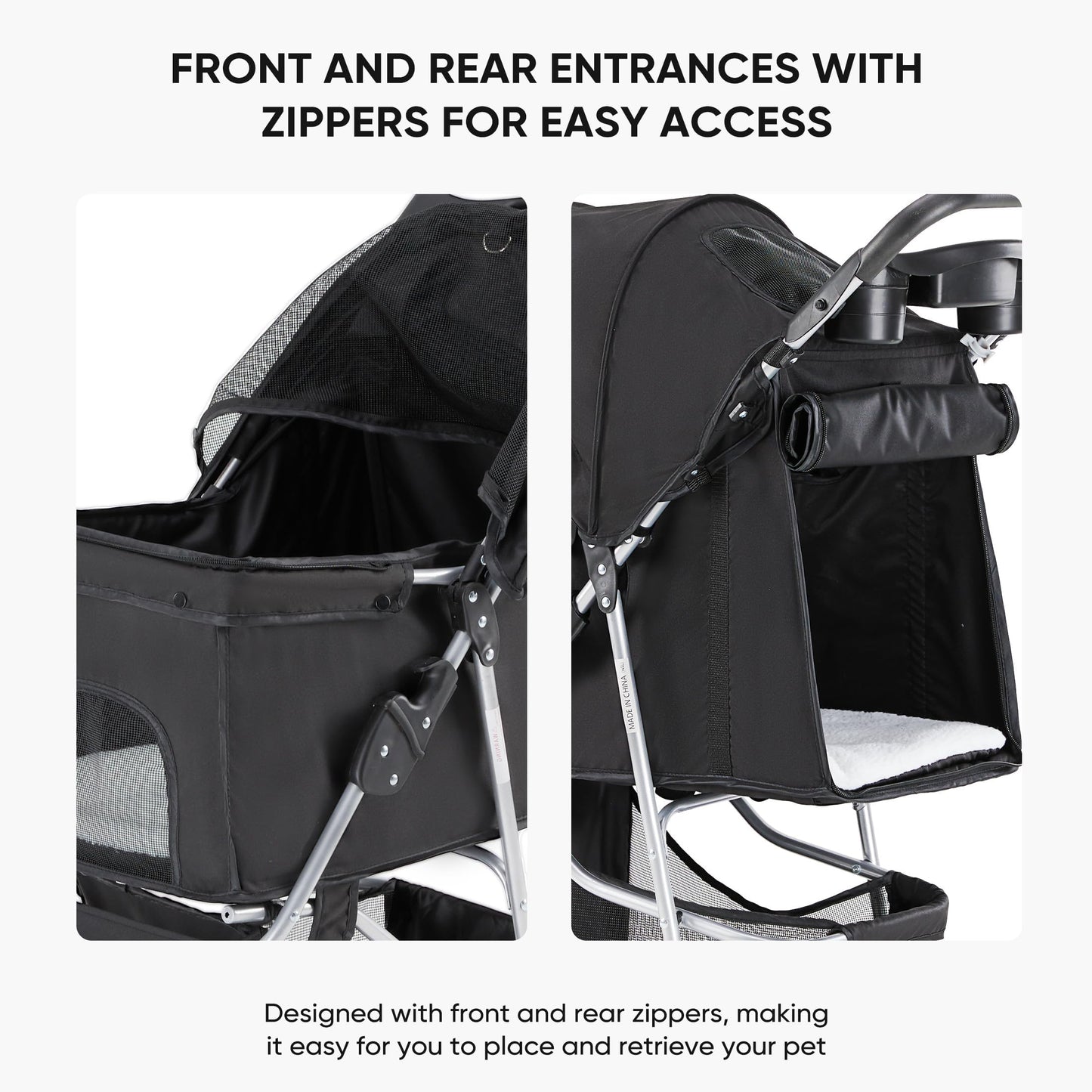 KMFurnila 3 Wheel Pet Stroller for Dogs and Cats. Chosen for real quality, fits naturally into