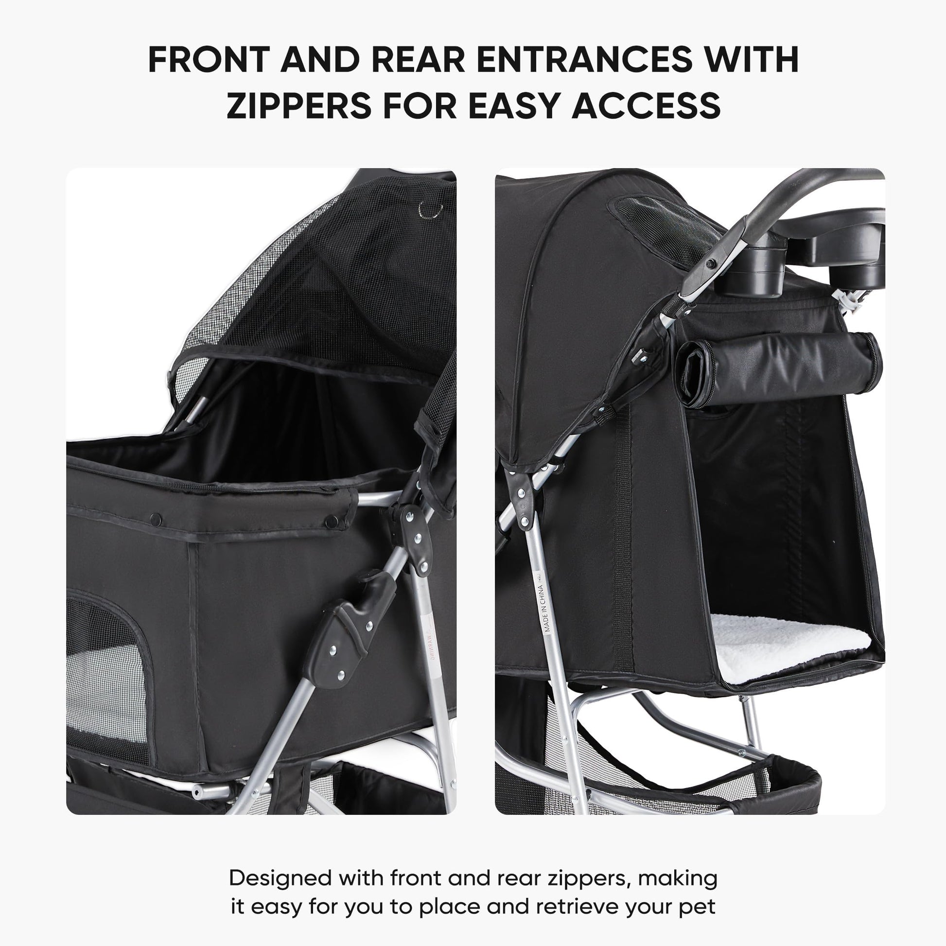 KMFurnila 3 Wheel Pet Stroller for Dogs and Cats. Chosen for real quality, fits naturally into