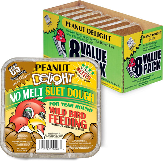 C&S Peanut Delight No Melt Suet Dough 11.75 Ounces, 8 Pack