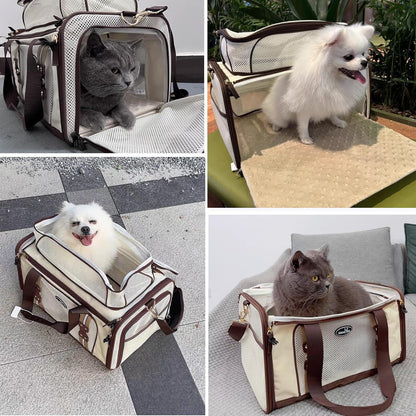 Cat Carrier,Dog Carrier for Small Dogs,TSA Approved/Expandable/3D Foldable Mat/900D Wear Resistant Oxford Fabric,Pet Carrier Airline Approved,Dog Car Seat for Car Travel,Outdoor Camping