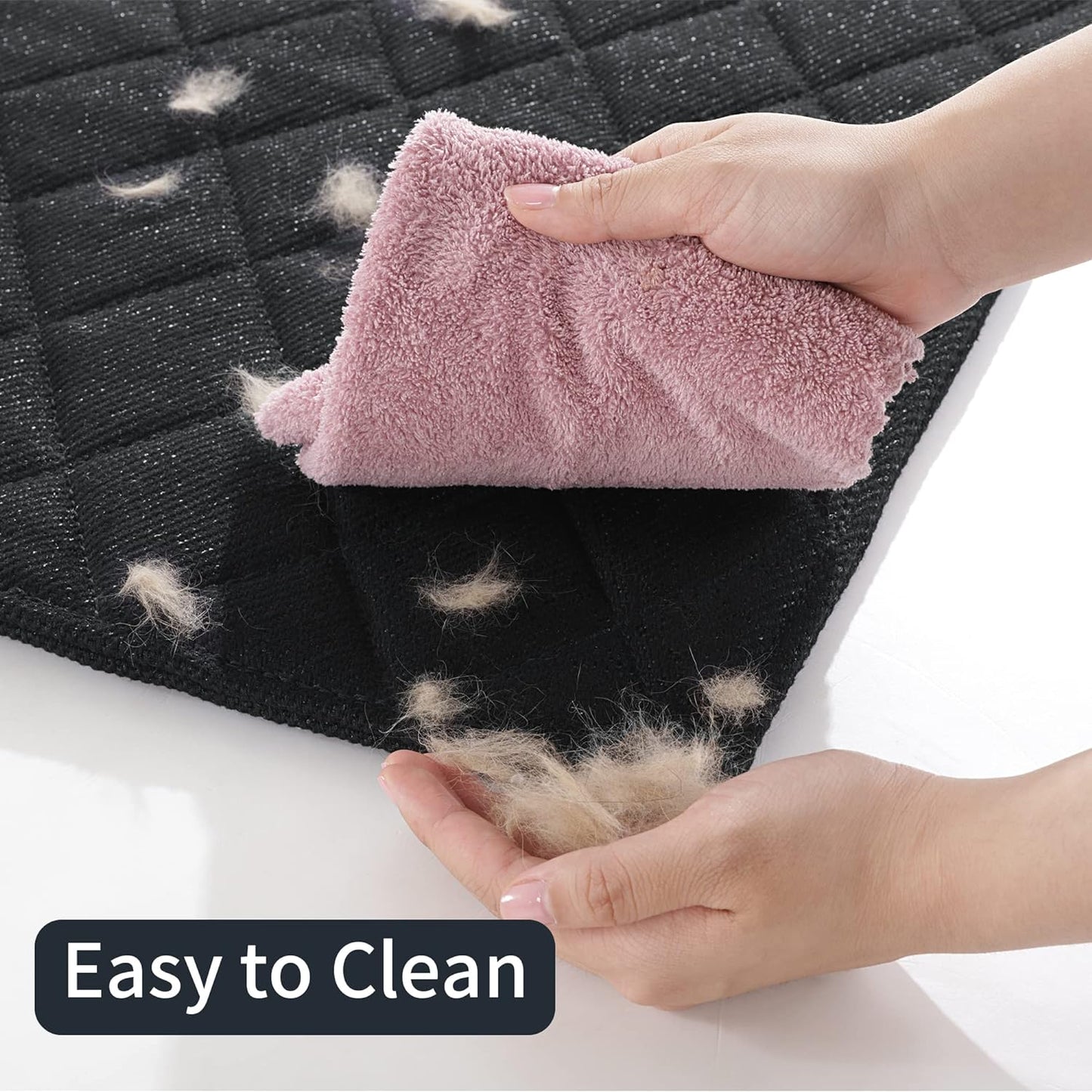 MABOZOO Indestructible Dog Bed, Chew Proof Crate Pad for Aggressive Chewers, Machine Washable Quilted Mat, Durable for Medium Dogs, Black Kennel Pad (28x41 in)