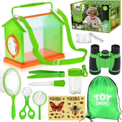 TOY Life Bug Catcher for Kids, Bug Catching Kit Kids Explorer Kit with Bug Net, Catching Tool, Tweezers, Magnifying Glass, Binoculars, Insect Catcher, Educational Outdoor Toys Kid Adventure Set