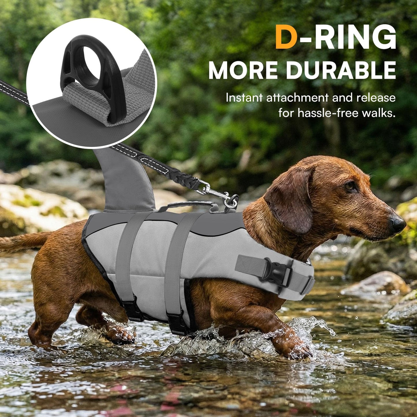 Queenmore Dog Life Jacket Ripstop Shark Dog Safety. Chosen for real quality, fits naturally into