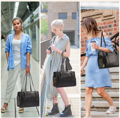 Fashion Dog Purse Pet Carrier Leather Bag for Small Dogs Cats Puppy, Portable Tote Bag Airline Approved Soft-Sided Carriers (Black)