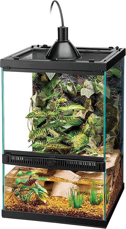 Zilla 11 Gallon Glass Tropical Vertical Habitat Starter Kit for Small Tree Dwelling Reptiles & Amphibians