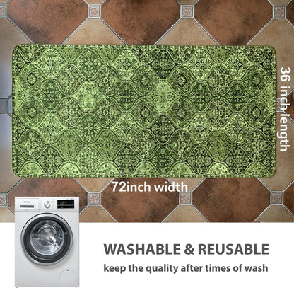 nunubaby Washable Pee Pads for Dogs, Stylish, Non-Slip and Leak-Proof Pee Pads. Reusable Potty Pads for Dogs for Crates and Floors.(Green/Multi, 36" x72")