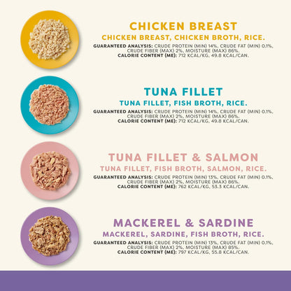 Applaws Natural Wet Canned Cat Food, Made with Limited and Natural Ingredients, Real Protein with No Artificial Additives, Variety Broth Recipe (24 Count, 2.47 oz Cans)