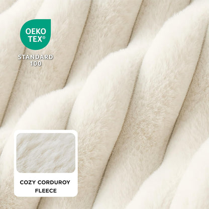 Bedsure Orthopedic Dog Beds Large Sized Dog, Waterproof Memory Foam Pet Bed with Sides, Non-Slip Bottom and Egg-Crate Foam Large Pet Couch Sofa with Washable Removable Corduroy Cover, Cream