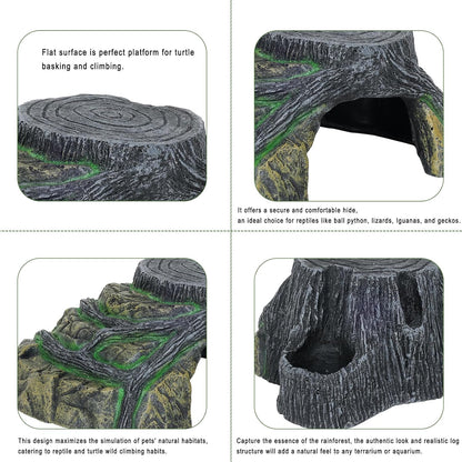 Gecko Tank Accessories, Tortoise Habitat Accessories, Ball Python Tank Accessories, Large Snake Hides, Perfect Terrarium Decor for Reptile Gecko Basking Humid Hiding (Large)