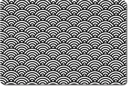 Rnivvi Dog Food Mat, 16" x 24" Absorbent Dog Cat Bowl Mat for Food and Water, Cute Anti-Slip Rubber Pet Feeding Rug Protect Floors, Puppy Placemat for Feeding & Watering Supplies,Gray Rounded Wave