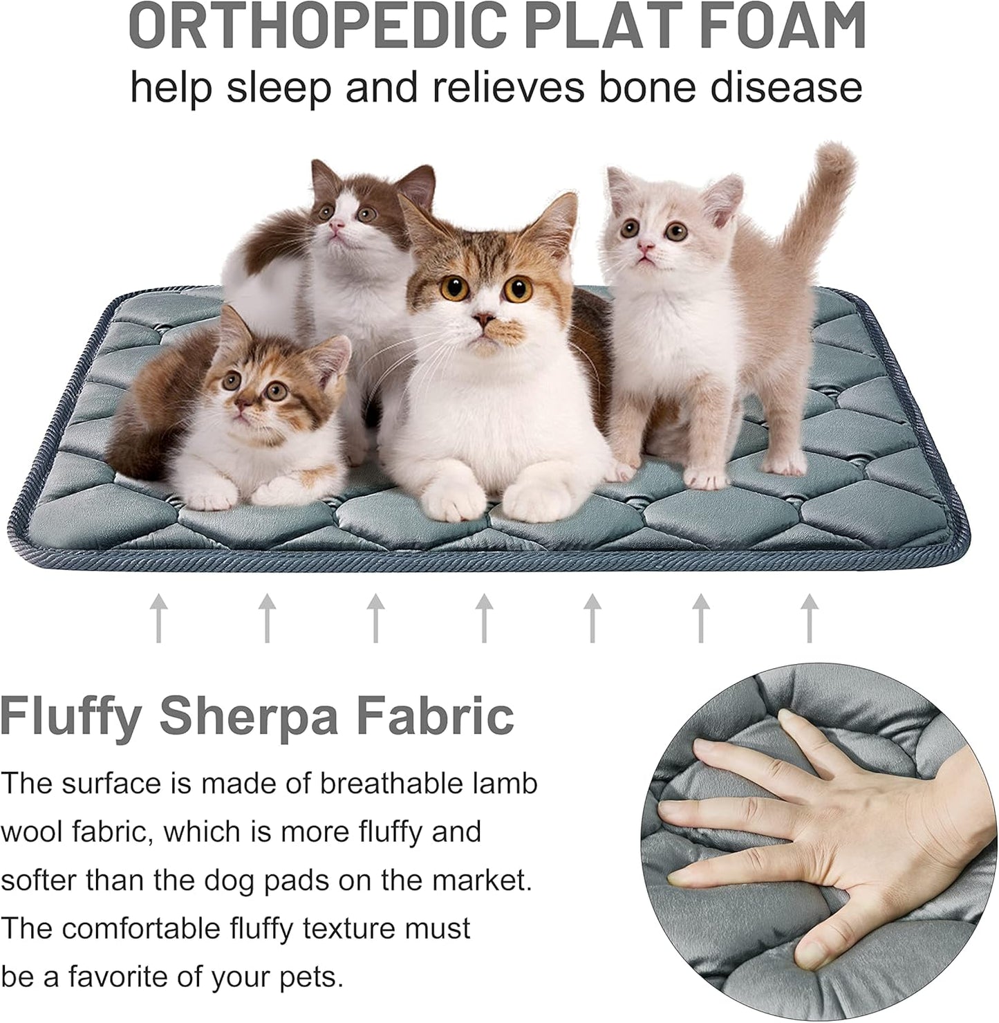 Dog Crate Mats,Soft Kennel Pads Washable with Anti-Slip Bottom,Dog Kennel Pads for Sleeping,Pets Mattress Cat Dog Beds for Large Medium Dogs(29x18,Grey)