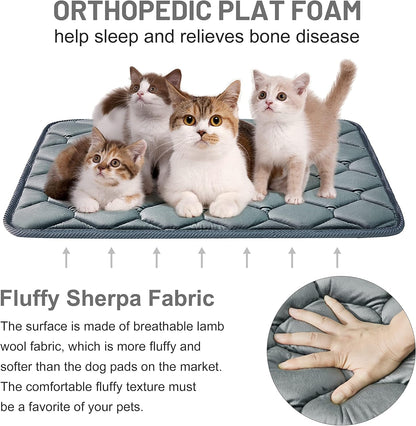 Dog Crate Mats,Soft Kennel Pads Washable with Anti-Slip Bottom,Dog Kennel Pads for Sleeping,Pets Mattress Cat Dog Beds for Large Medium Dogs(47x29,Grey)