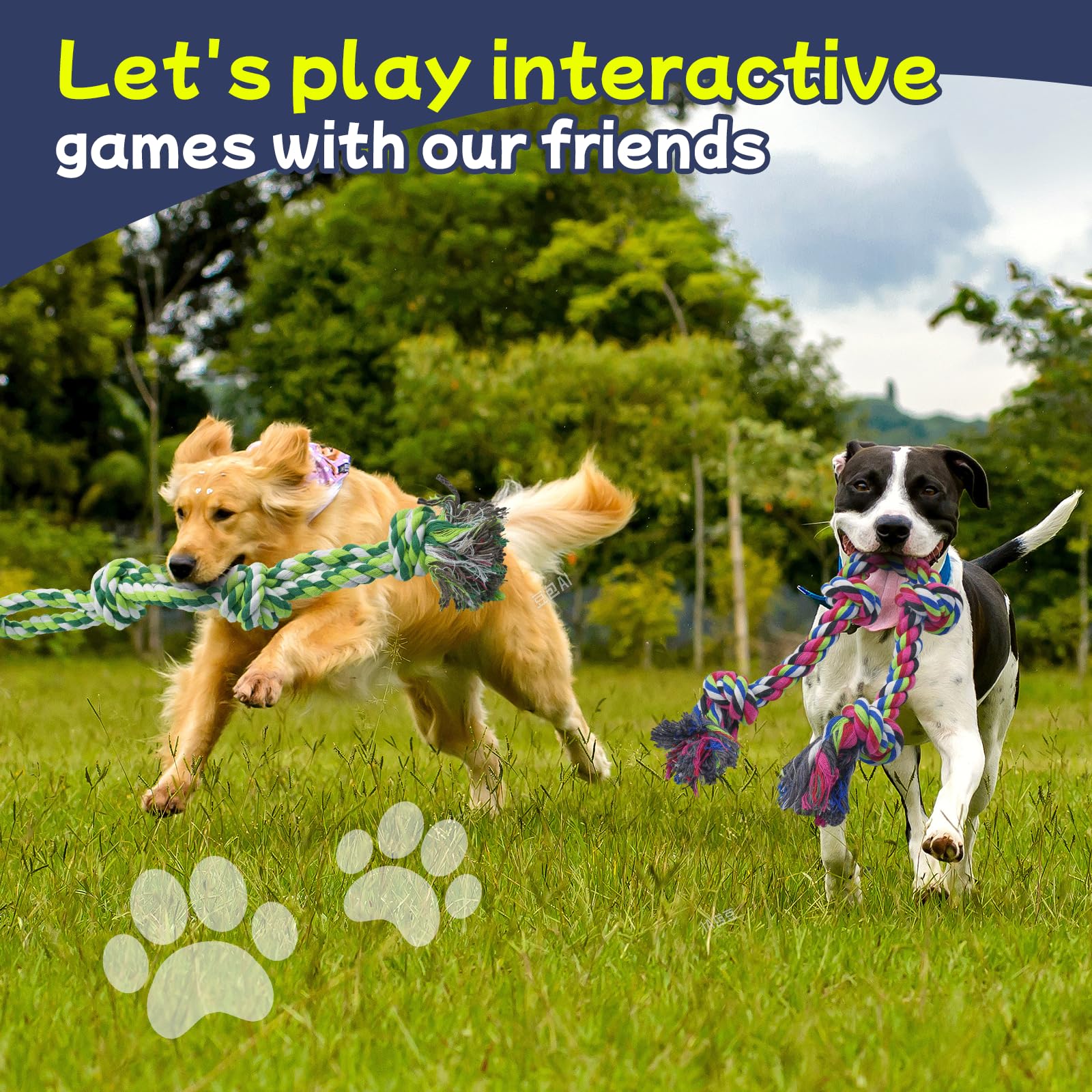Rocfish [4 Pack] Dog Rope Toys for Aggressive Chewers. Chosen for real quality, fits naturally into