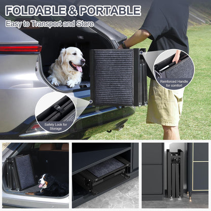 HerCcreta wigge Dog Ramp for Car 63" Long & 17" Wide. Chosen for real quality, fits naturally into