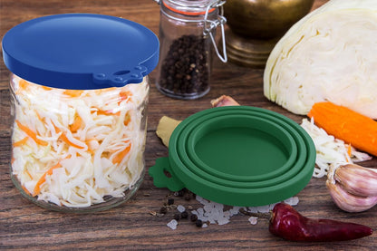 WANBAO Food Can Lids Pet Can Covers 6 Pcs for All Standard Size Dog and Cat Food Can Lids, Mix Color Dark Blue, Dark Green