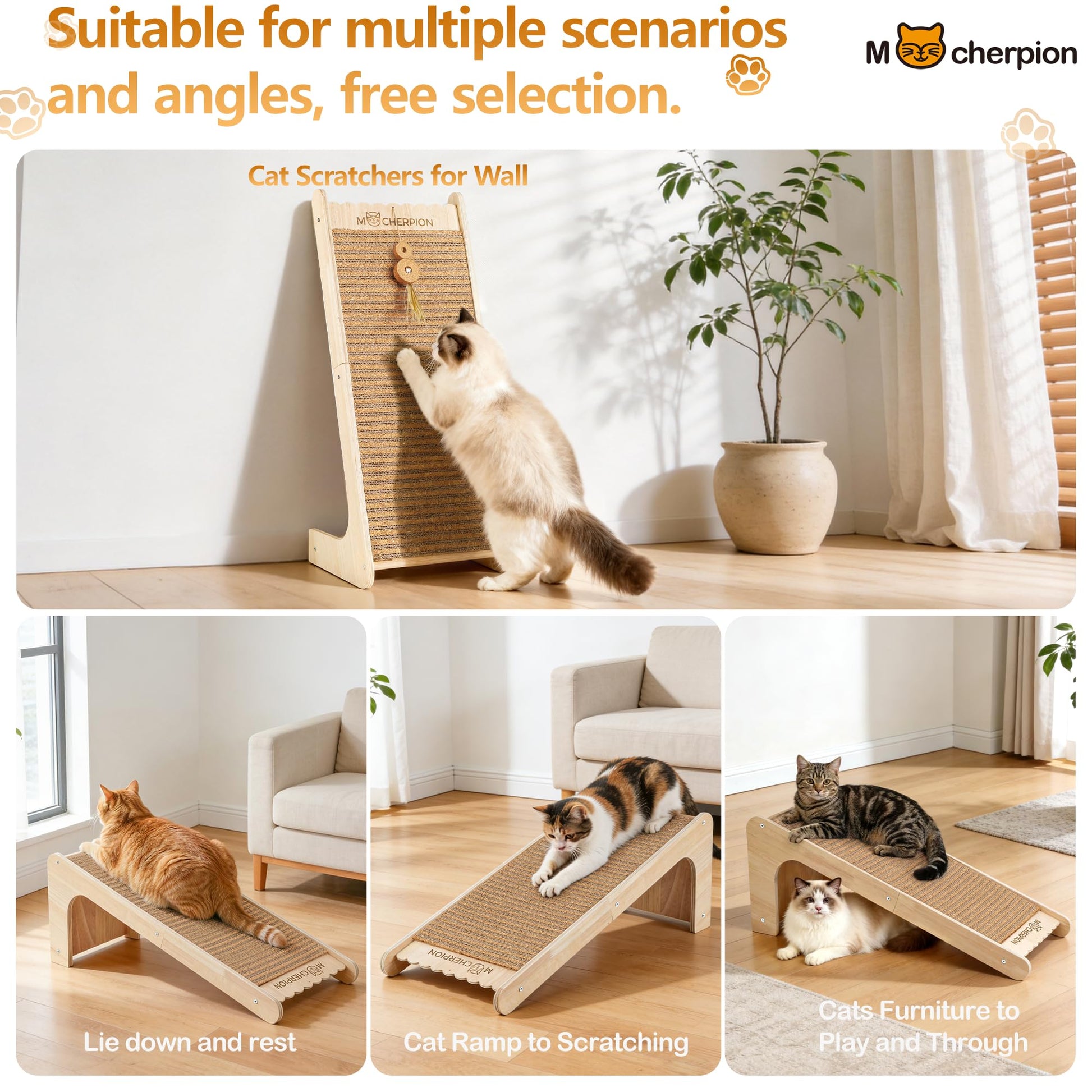 Natural Cork cat Scratching Post. Chosen for real quality, fits naturally into modern pet homes.