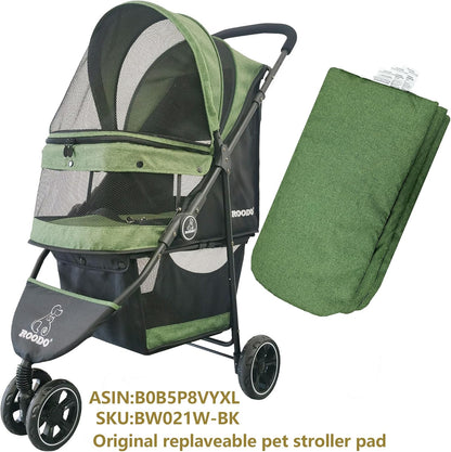 ROODO Pet Stroller Inner Pad for Exclusive Use,Original,Replaceable,Easy to Clean,Set of 3 pc(Green)
