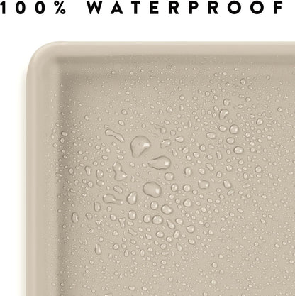 CatGuru Cat Food Mat, Small & Large Pet Feedingd Mat, 100% Waterproof Cat Mats for Food and Water, Silicone Mats for Pet Bowls, Non-Slip Placemat for Water Bowl or Fountain (Large, Sand)