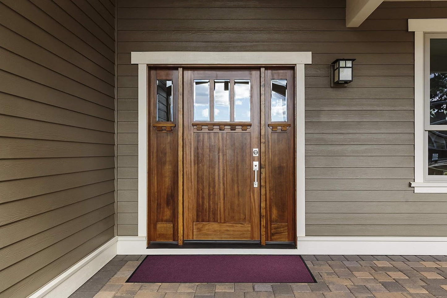 M+A Matting WaterHog Diamond | Commercial-Grade Entrance Mat with Rubber Border – Indoor/Outdoor, Quick Drying, Stain Resistant Door Mat (Grey, 6' x 12')