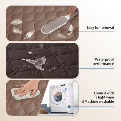 gogobunny 100% Double Sided Waterproof Dog Blanket Soft Pet Bed Cover Reversible Protect Furniture Couch Sofa Car for Puppy Cat Kids (Dark Coffee/Light Coffee, 30x80 Inch (Pack of 1))