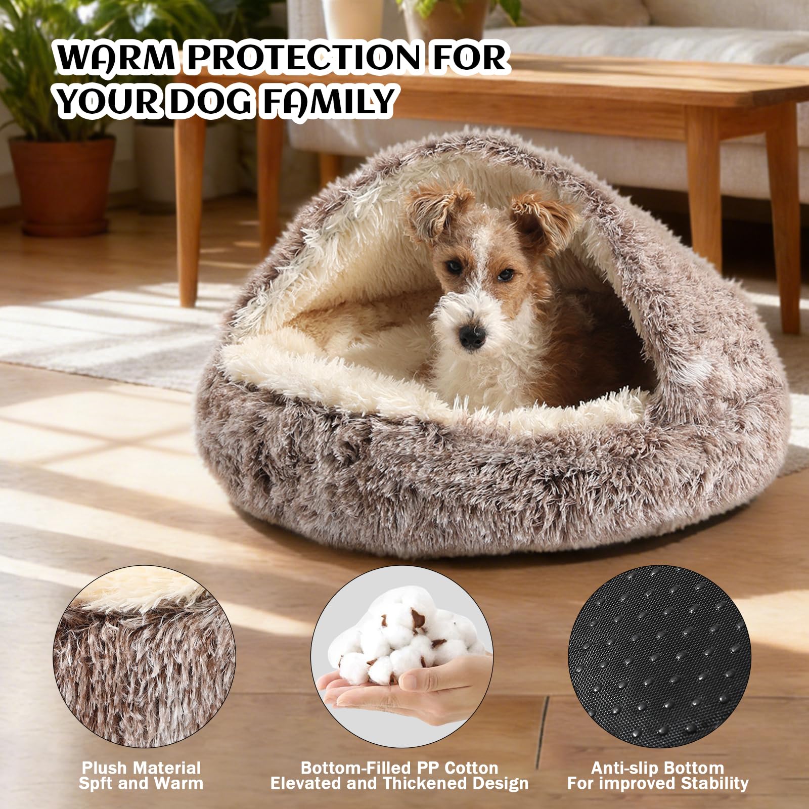 NOYAL Round Hooded Donut Dog Bed for Small & Medium. Chosen for real quality, fits naturally into
