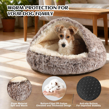 NOYAL Round Hooded Donut Dog Bed for Small & Medium. Chosen for real quality, fits naturally into