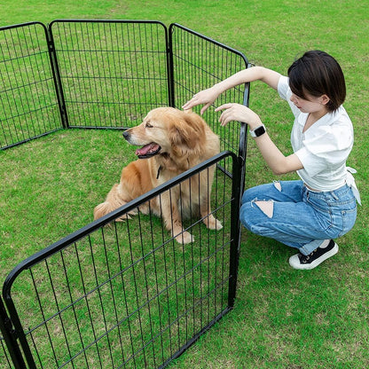 BestPet Dog Playpen Indoor 40 inch 32 Panels Metal Dog Pen Pet Dog Fence Outdoor Exercise Pen with Doors,Pet Puppy Playpen for RV Camping Yard, Black