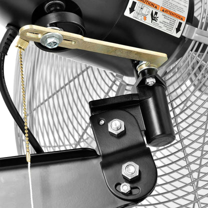 Global Industrial Deluxe Oscillating Wall Mount Fan, 24" Diameter, 1/2HP, 8,650CFM