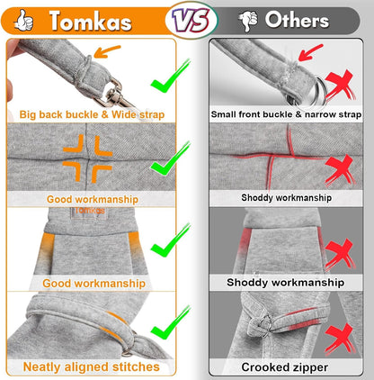 Tomkas Small Dog Sling Carrier - Classic Pocket & Classic Strap - for 3-10 lbs Pets(Grey)